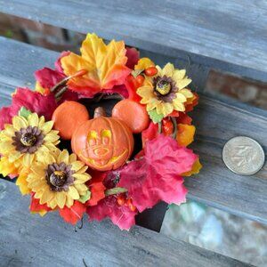 Handmade Pumpkin Mickey Mouse Halloween Wreath Dollhouse size